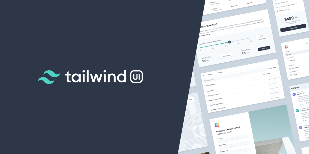Tailwind website UI